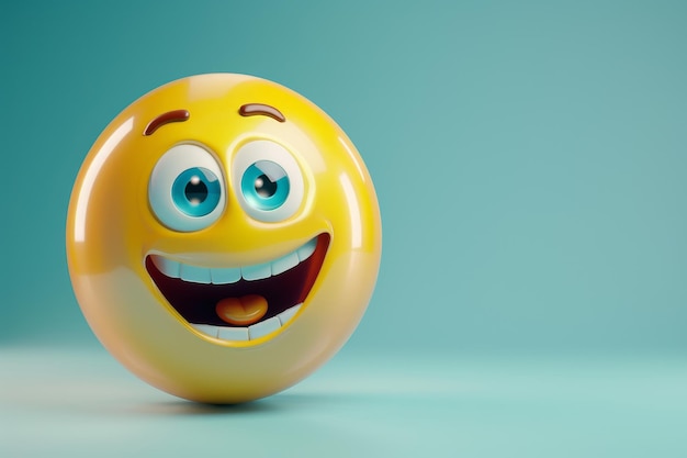 Un smiley jaune avec de grands yeux et un grand sourire