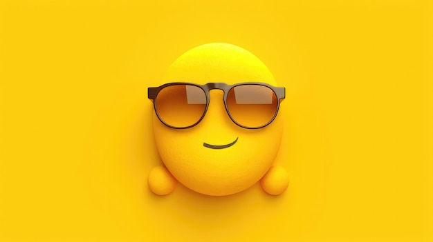 Un smiley jaune avec des lunettes de soleil dessus