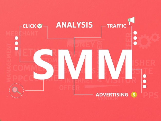 SMM marketing des médias sociaux stratégie de marque en ligne et idée de marketing numérique