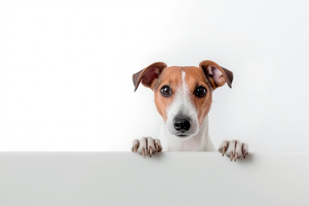 Smooth fox terrier devant sur fond blanc ai générative