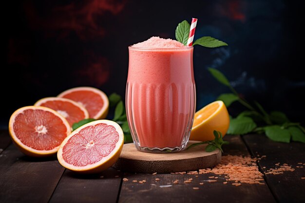 Un smoothie au grapefruit rougeâtre