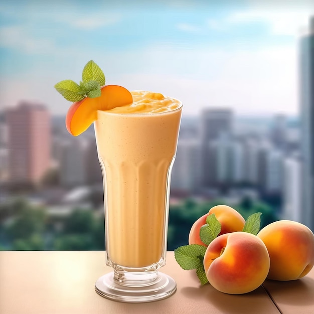 Smoothie aux abricots avec fond de jardin