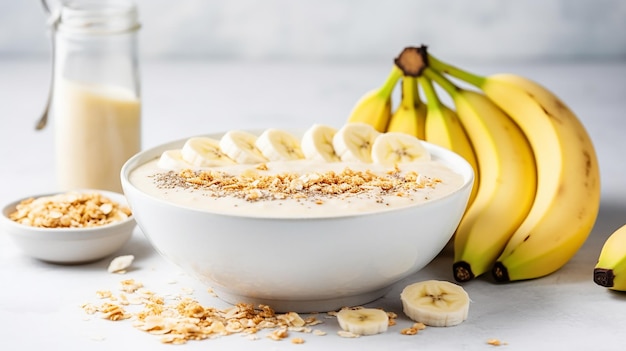 Smoothie à la banane dans un bol