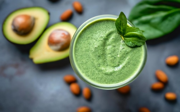 Smoothie à base d'épinards et d'avocat