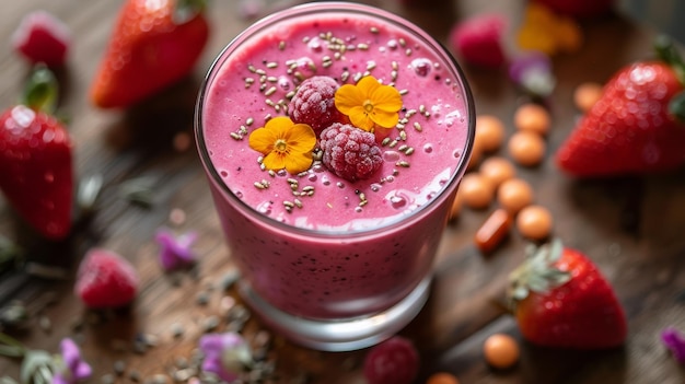 Smoothie à base de fruits et de capsules pour le bien-être