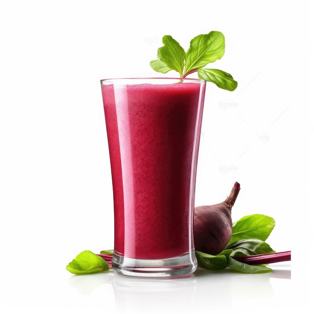 Smoothie Betterave lassi milk-shake aux fruits de betterave en studio shot isolé sur fond blanc