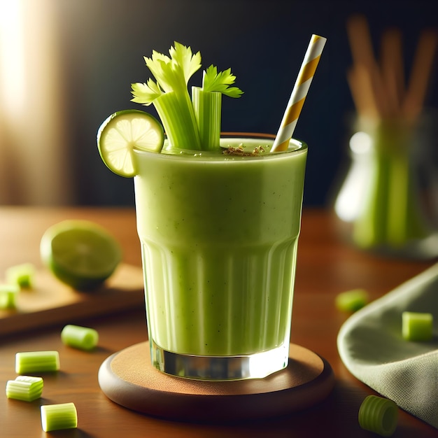 Un smoothie de céleri vert rafraîchissant et sain