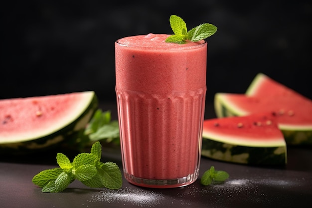 Un smoothie de désintoxication à la menthe et à la pastèque