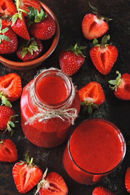 Smoothie à la fraise. Boissons Keto.