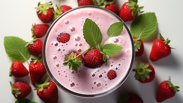 Smoothie ou milkshake aux fraises Berry Bliss dans un cadre éclectique