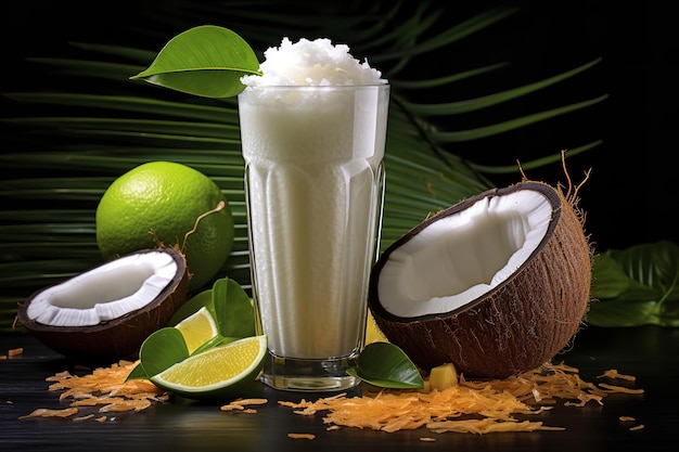 Smoothie tropical à la noix de coco et aux fruits exotiques