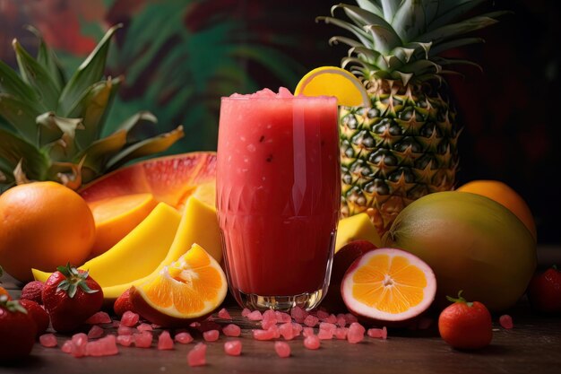 Un smoothie tropical rêve un jus de fruit fait maison