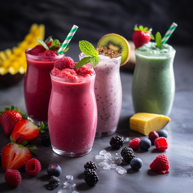 smoothies à base de fruits frais