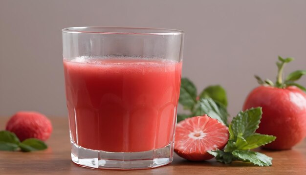 Smoothies à la fraise à angle élevé dans le verre