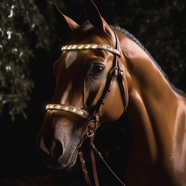 Photo snaffle de portrait de cheval arabe