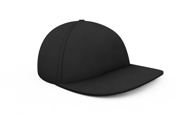 Snapback blanc noir sur le sol en pierre. rendu 3D