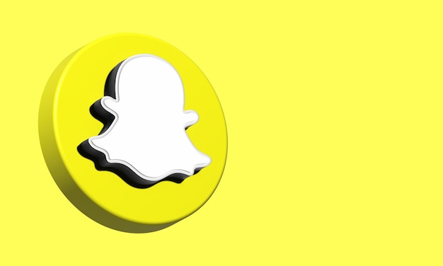 Photo snapchat cercle bouton icône modèle élégant 3d espace vide