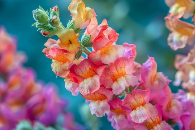 Des snapdragons vibrants fleurissent avec une profondeur de couleur exquise dans un jardin luxuriant