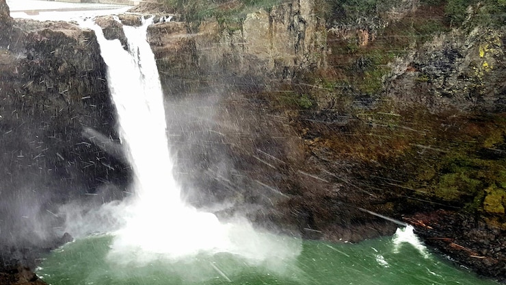 Photo snoqualmie tombe dans la forêt