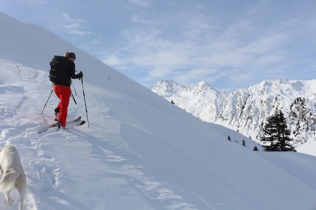 Photo snow mountain ski