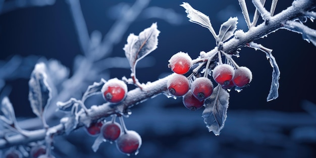 Snowberries in Frost Effet vignette haute résolution Ambiance Dark Fantasy HighContrast S