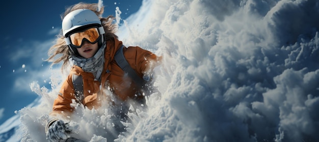 snowboarder dans les montagnes IA générative