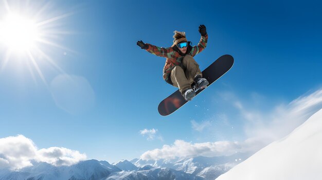 Un snowboardeur effectuant un tour aérien sur une demi-pipe