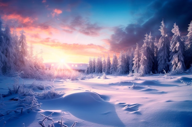 Snowy fond de paysage