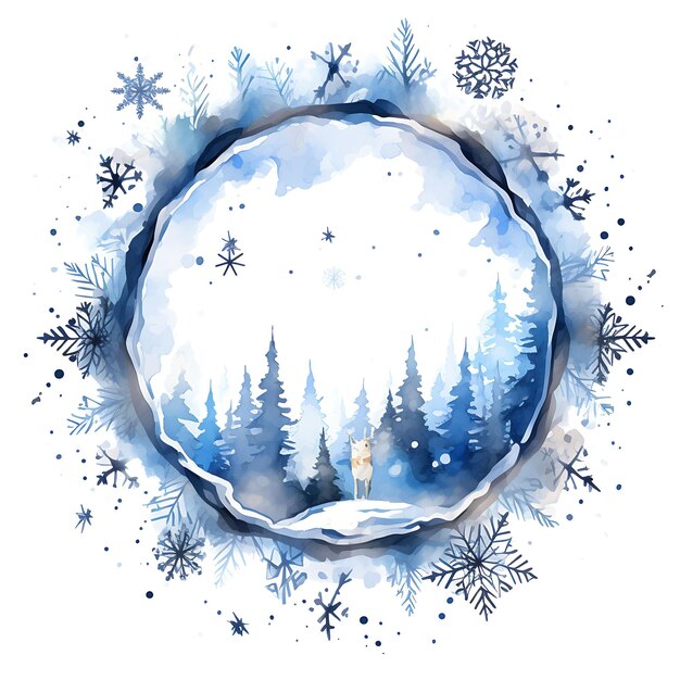 Photo snowy wonderland earth hour frame en forme de flocon de neige wi clipart conception d'œuvres d'art captivantes