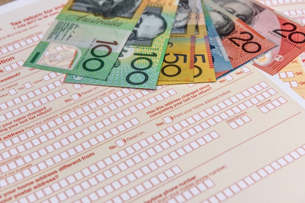 Société fiscale australienne, formulaire individuel avec billets aud