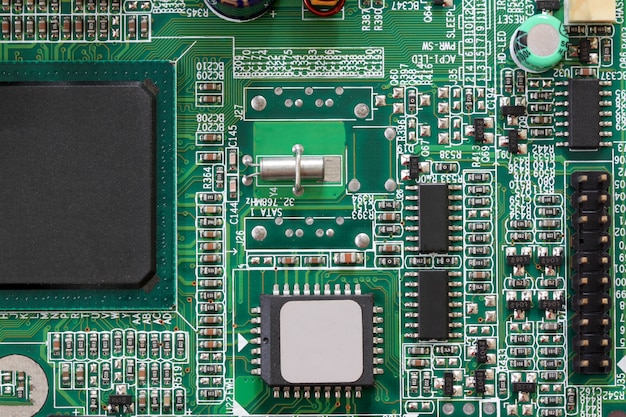 Socket composants électroniques sur la carte mère de l&#39;ordinateur PC.