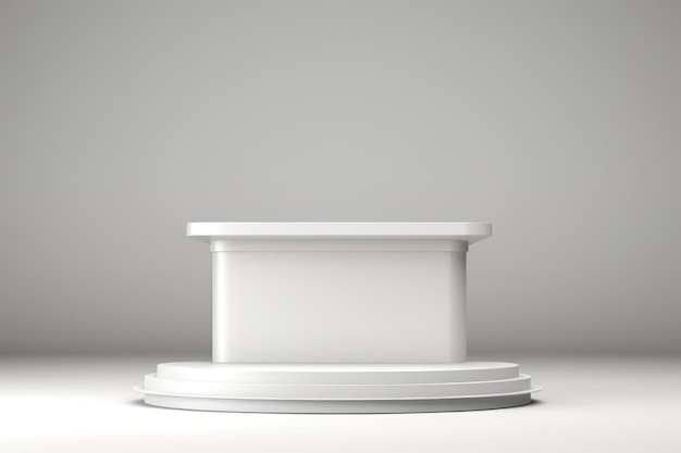 Photo socle blanc pour l'affichage du produit sur fond gris