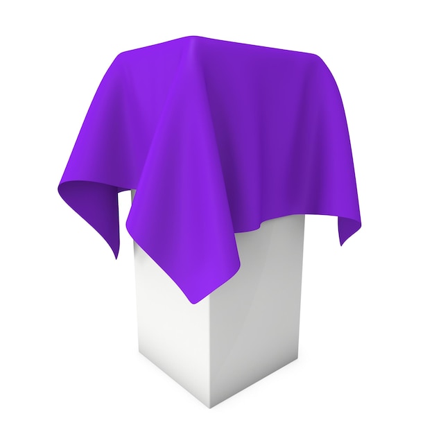 Socle de présentation recouvert de tissu violet