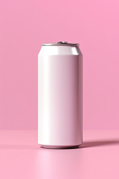 Soda Can Mockup White avec des nuances de fond blanc généré par l'IA