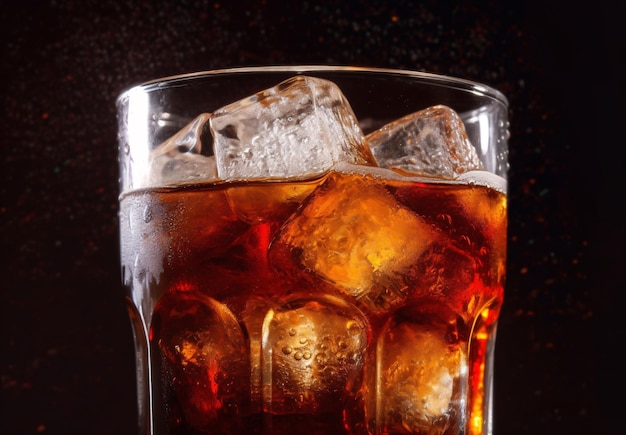 Soda avec des cubes de glace