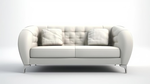 Photo sofa moderne isolé sur blanc génératif ai