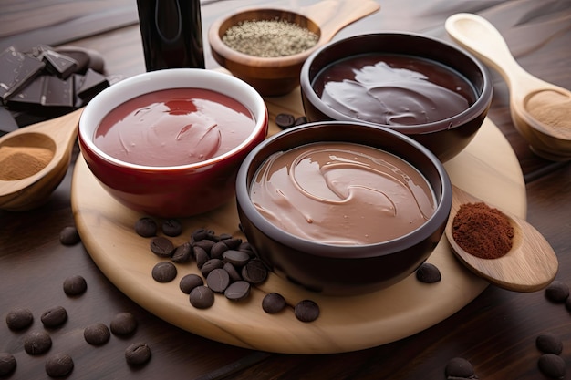 Soin du visage au chocolat utilisant du lait au chocolat chaud et du cacao pour une exfoliation crémeuse et nourrissante