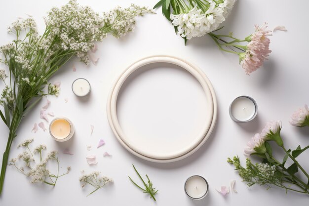 Soins de beauté fleur et crème générative ai