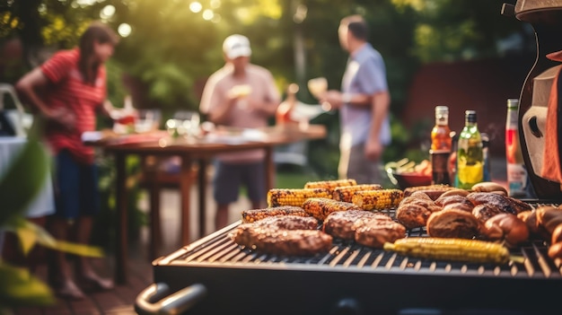 Soirée barbecue en plein air par Generative AI