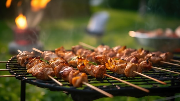 Soirée barbecue en plein air par Generative AI