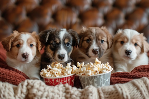 Une soirée de cinéma pour chiots Une expérience cinématographique adorable