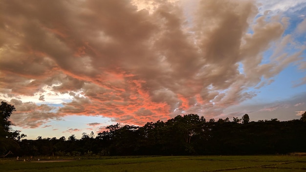 soirée coucher de soleil vue sur le ciel