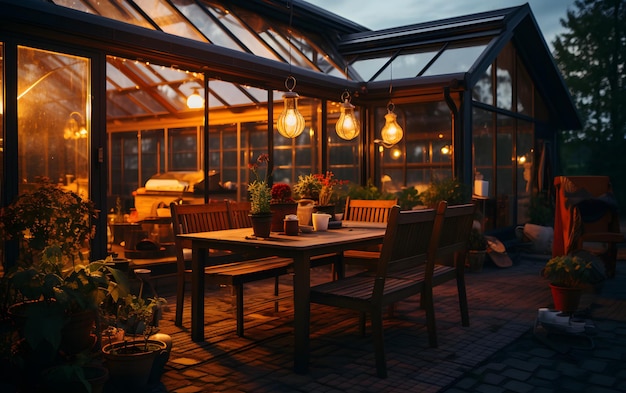 Une soirée d'été sur la terrasse