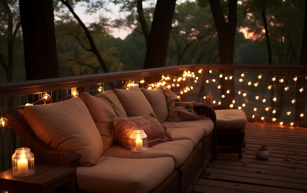 Soirée d'été sur la terrasse