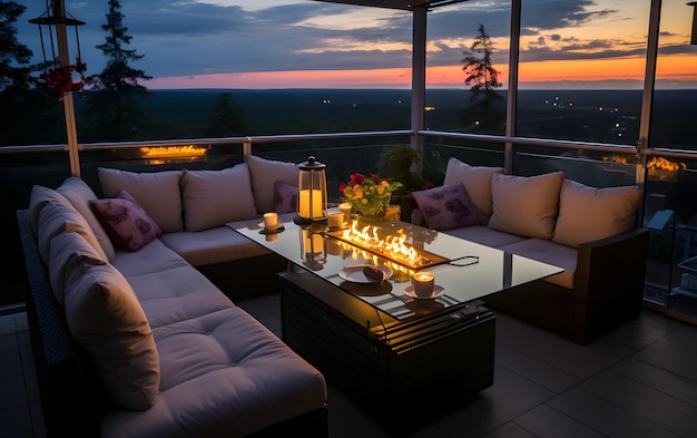 Soirée d'été sur la terrasse