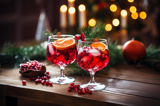 Une soirée d'hiver chaleureuse avec du champagne