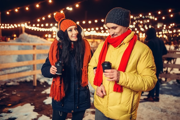 Soirée d'hiver, quelques promenades avec café en plein air