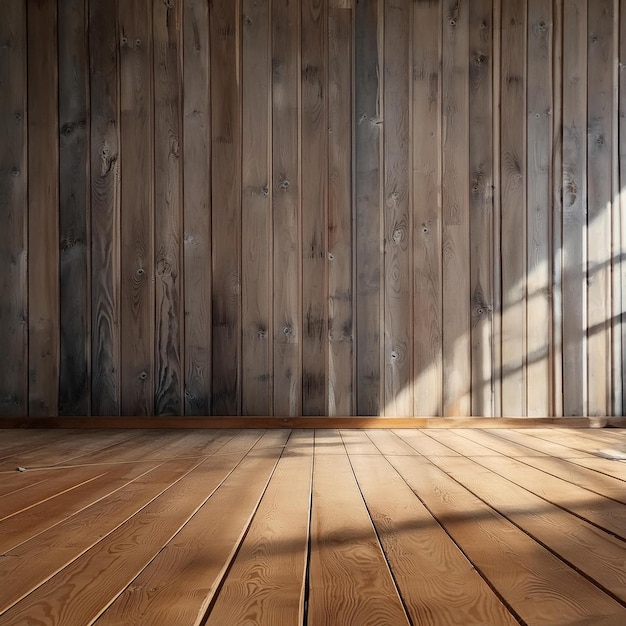 Photo un sol en bois avec un sol en planches de bois et un plancher en bois