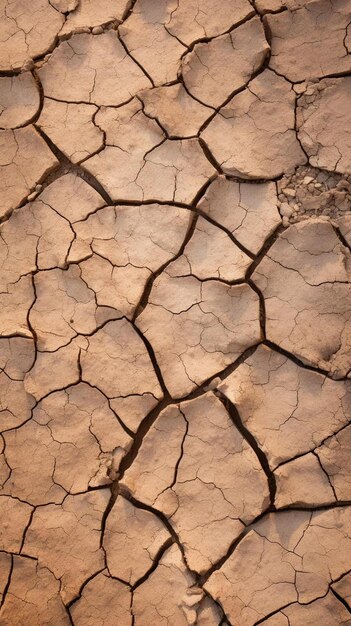 sol fissuré avec une surface fissurée