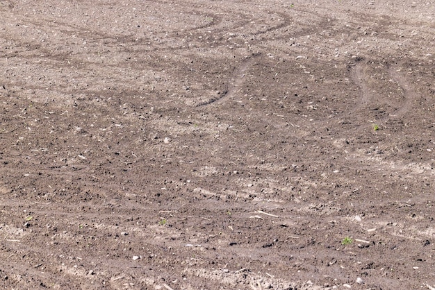 Sol labouré fertile dans un champ agricole